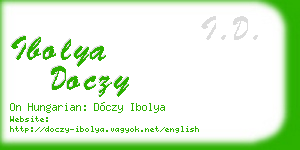 ibolya doczy business card